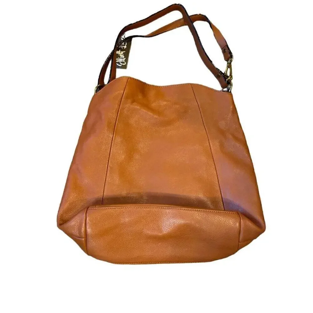 Elliott Lucca Vivien Large Brown Leather Hobo Bag Women's Shoulder Handbag